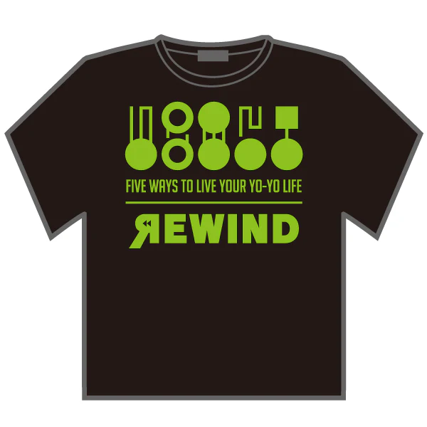 REWIND 5 Style T-shirt (Black - Green Logo) - Image 2