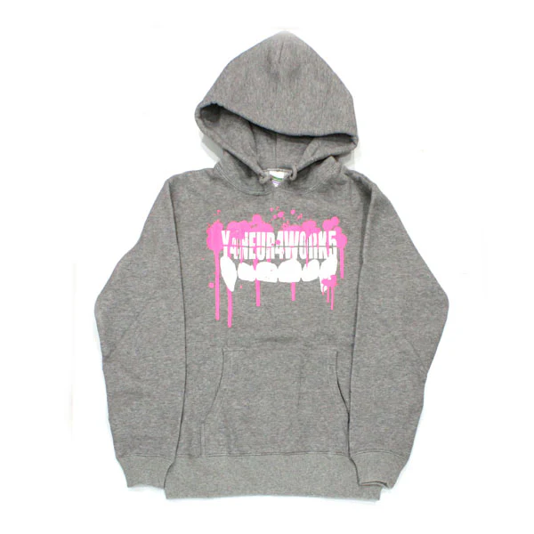 Yaneura Works Splatter Fang Logo Hoodie (Grey) - Image 2